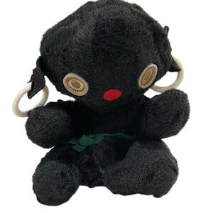 Vintage Dako-Chan Plush Stuffed Winky Blinky Doll Holographic Eyes Bantam Black